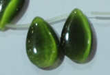 CCT1032 Top-drilled 14*22mm flat teardrop cats eye beads wholesale