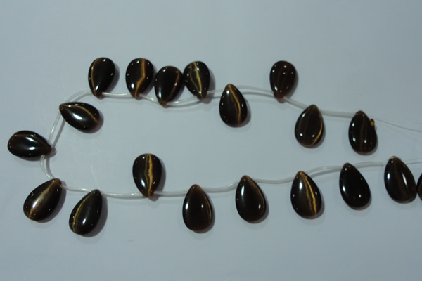 CCT1033 Top-drilled 14*22mm flat teardrop cats eye beads wholesale