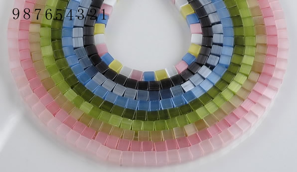 CCT11 Different color 6mm cube-shaped cats eye beads Wholesale