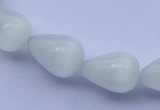 CCT16 14 inches 10*14mm teardrop white cats eye beads wholesale