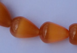 CCT18 14 inches 10*14mm teardrop orange red cats eye beads wholesale