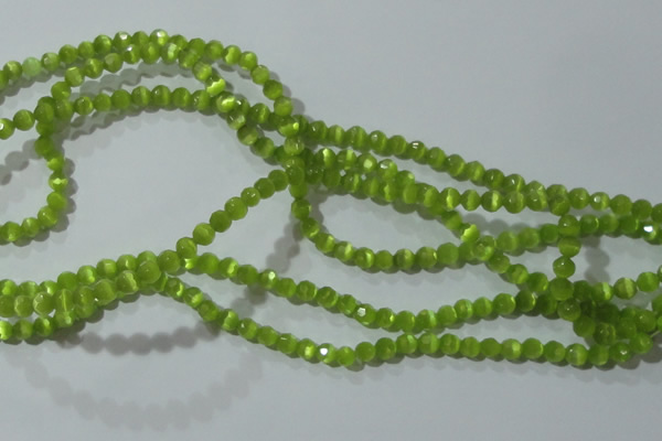 CCT316 15 inches 4mm faceted round cats eye beads wholesale