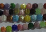 CCT318 15 inches 4mm faceted round cats eye beads wholesale