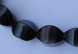 CCT32 14 inches 10*14mm twisted black cats eye beads wholesale