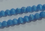 CCT325 15 inches 4mm faceted round cats eye beads wholesale