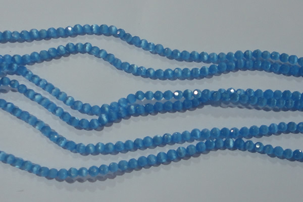 CCT325 15 inches 4mm faceted round cats eye beads wholesale