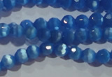 CCT326 15 inches 4mm faceted round cats eye beads wholesale