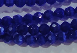 CCT327 15 inches 4mm faceted round cats eye beads wholesale