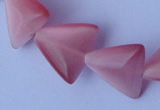 CCT33 14.5 inches 15*16mm triangle pink cats eye beads wholesale