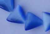 CCT36 14.5 inches 15*16mm triangle ink blue cats eye beads wholesale