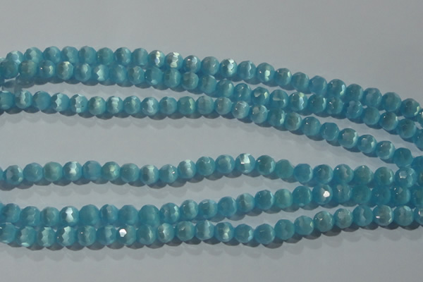 CCT361 15 inches 6mm faceted round cats eye beads wholesale