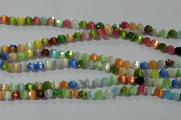 CCT366 15 inches 6mm faceted round cats eye beads wholesale