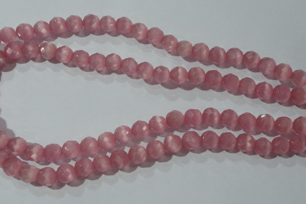 CCT372 15 inches 8mm faceted round cats eye beads wholesale