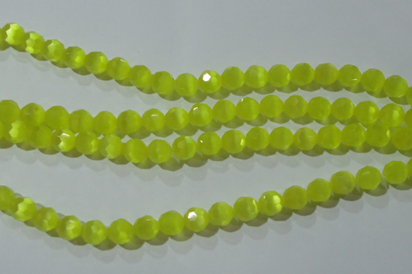 CCT375 15 inches 8mm faceted round cats eye beads wholesale