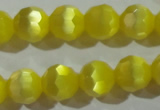 CCT376 15 inches 8mm faceted round cats eye beads wholesale