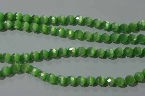 CCT379 15 inches 8mm faceted round cats eye beads wholesale