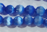 CCT383 15 inches 8mm faceted round cats eye beads wholesale