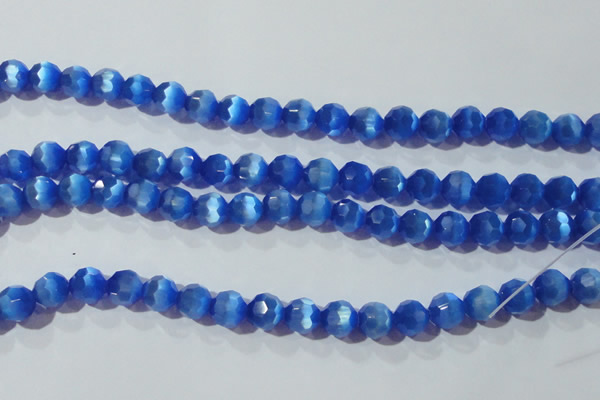 CCT383 15 inches 8mm faceted round cats eye beads wholesale