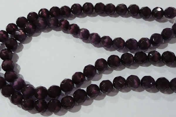 CCT397 15 inches 10mm faceted round cats eye beads wholesale