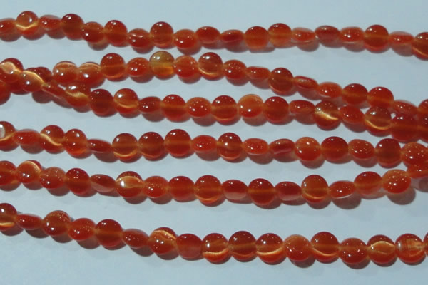 CCT454 15 inches 6mm flat round cats eye beads wholesale