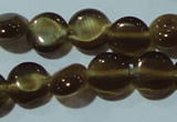 CCT458 15 inches 6mm flat round cats eye beads wholesale