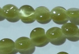 CCT459 15 inches 6mm flat round cats eye beads wholesale