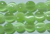 CCT460 15 inches 6mm flat round cats eye beads wholesale