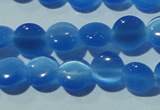 CCT464 15 inches 6mm flat round cats eye beads wholesale