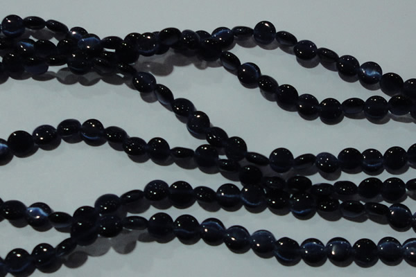 CCT468 15 inches 6mm flat round cats eye beads wholesale