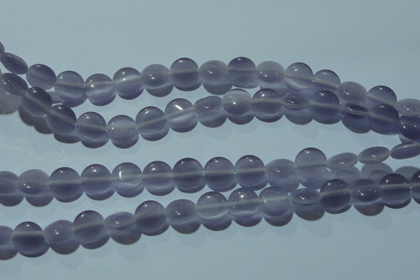 CCT490 15 inches 8mm flat round cats eye beads wholesale