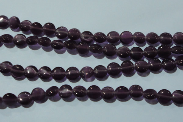 CCT491 15 inches 8mm flat round cats eye beads wholesale