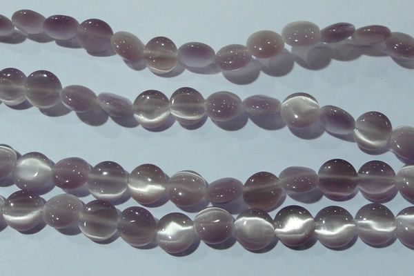 CCT512 15 inches 10mm flat round cats eye beads wholesale