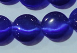 CCT525 15 inches 10mm flat round cats eye beads wholesale