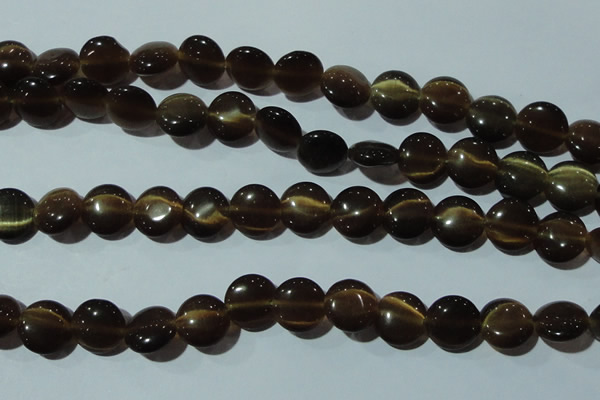 CCT527 15 inches 10mm flat round cats eye beads wholesale