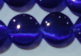 CCT551 15 inches 12mm flat round cats eye beads wholesale