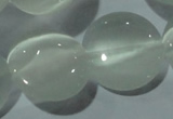 CCT570 15 inches 14mm flat round cats eye beads wholesale