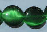 CCT576 15 inches 14mm flat round cats eye beads wholesale