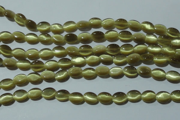 CCT637 15 inches 6*8mm oval cats eye beads wholesale