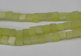 CCU03 15.5 inches 4*4mm cube olive jade beads wholesale