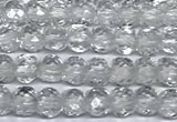 CCU1000 15 inches 4mm faceted cube white crystal beads