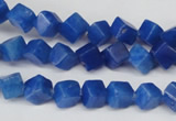 CCU101 15.5 inches 6*6mm cube dyed white jade beads wholesale