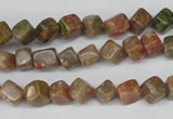 CCU103 15.5 inches 6*6mm cube New unakite beads wholesale