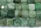 CCU1038 15 inches 6mm faceted cube emerald beads