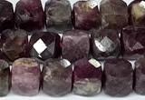 CCU1041 15 inches 6mm faceted cube tourmaline beads