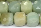 CCU1047 15 inches 8mm faceted cube amazonite beads