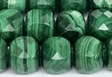 CCU1055 15 inches 8mm faceted cube malachite beads