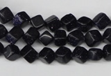 CCU106 15.5 inches 6*6mm cube blue goldstone beads wholesale