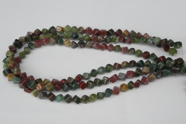 CCU107 15.5 inches 6*6mm cube Indian agate beads wholesale