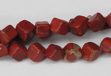 CCU108 15.5 inches 6*6mm cube red jasper beads wholesale