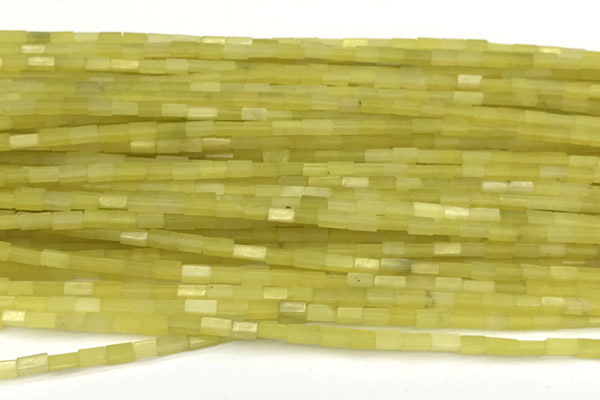 CCU1107 15 inches 2*4mm cuboid olive jade beads